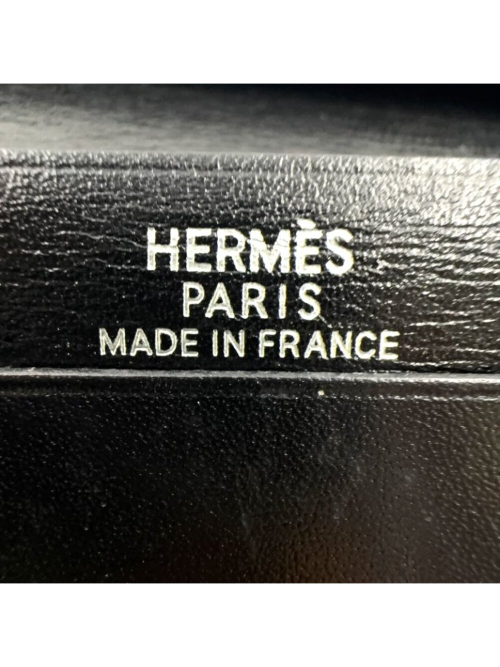 Hermes Bearn Box Calf Black Card Case Silver - Picture 4 of 15